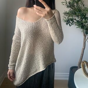 Talula Asymmetrical Open Knit Sweater Oversized XS
